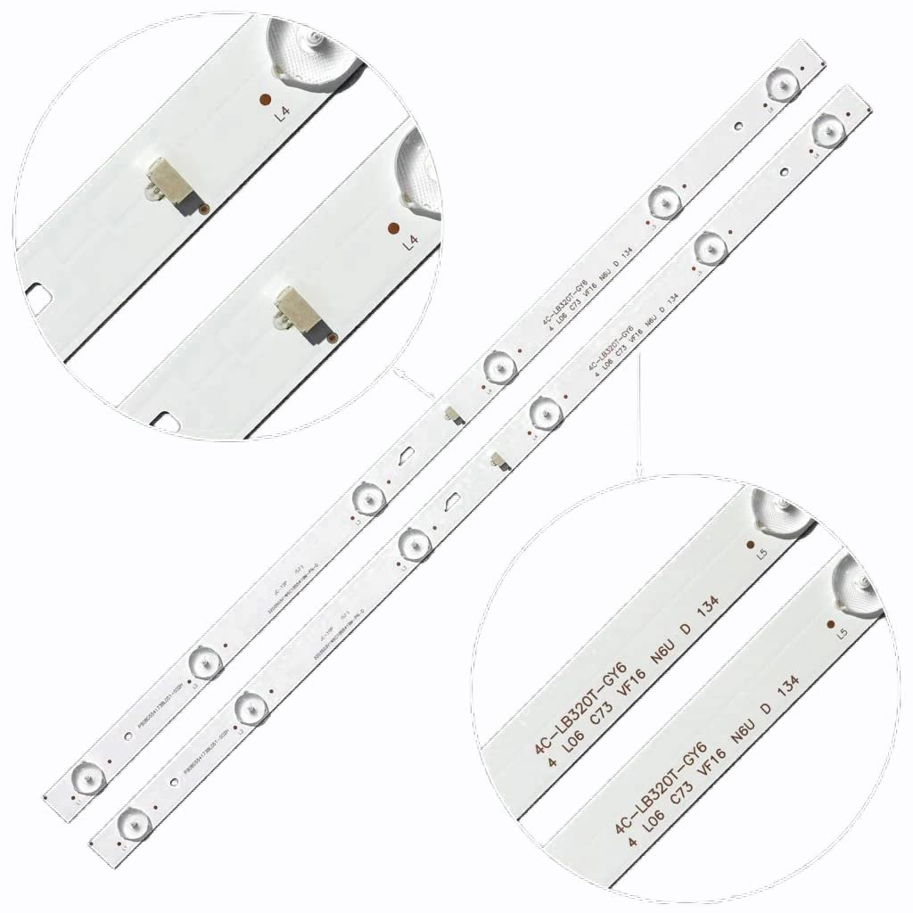 2 Pièces/Kit Bandes LED Adaptées For THOMSON 32 TV 32HC3106 32HS3023 32HS3033 LB320T MSA 32HR332M06A0 V5 PB08D554173BL051 003H Lampes de remplacement pour téléviseur(2 set)