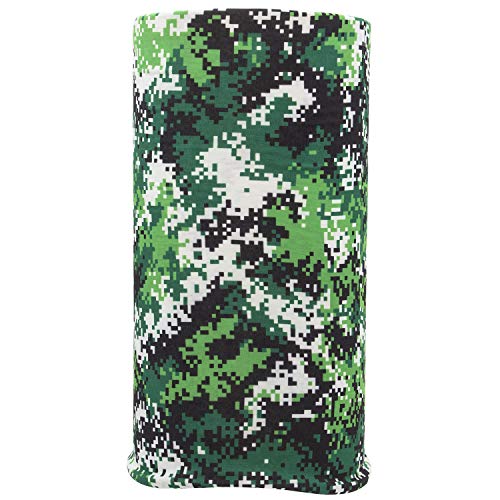 Bandana.com Kelly Green Digital Camo Tube Headbands - Dozen Packed