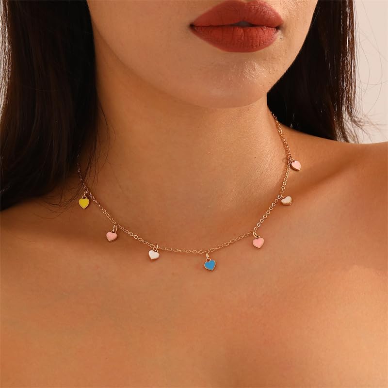 Gargantilla de corazón que no se enreda con collar de cuentas Y2K 5