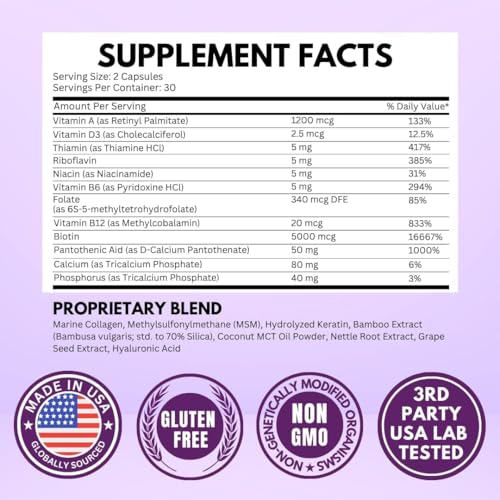 Image of VITBOOST Biotin with Collagen, 25000 mcg Hair Growth Vitamins 60 Ct, 2 Pk