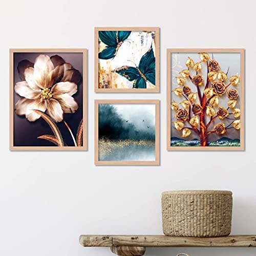 Image of kotart Modern Wall Art Framed Painting for Wall Decoration - Wall Paintings for Living Room Set of 4 (Art 5, Big (13x17 or 13x13 inch))
