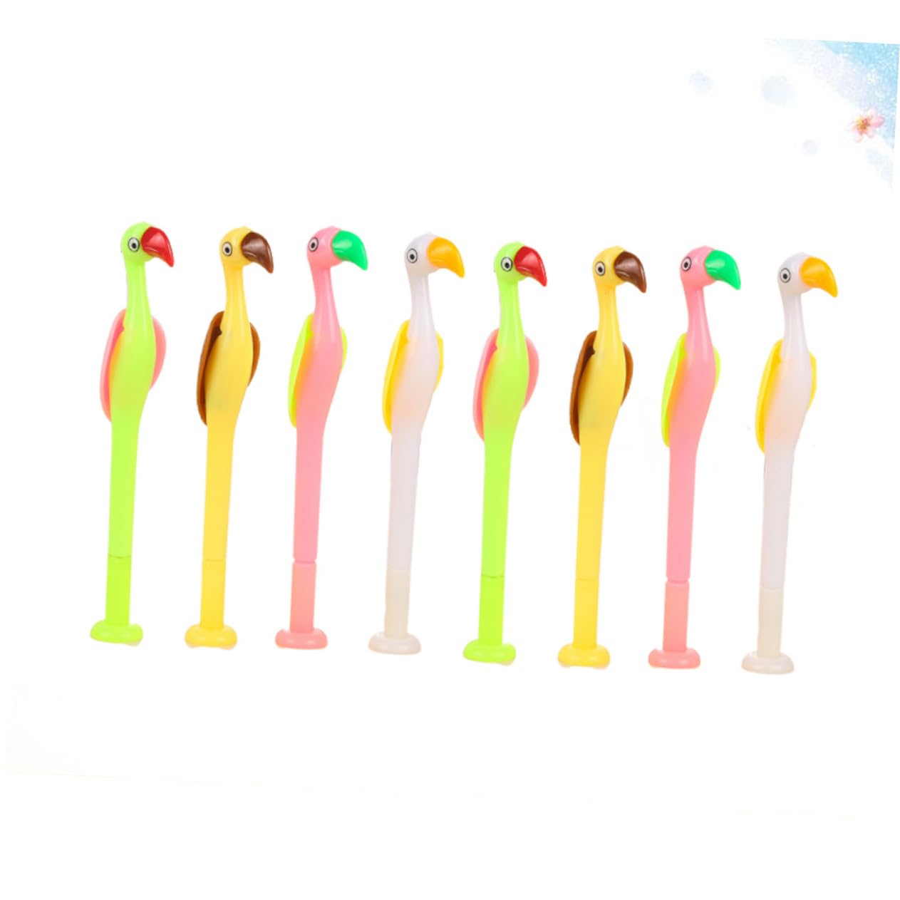 SHINEOFI 24pezzi Penne Gel Creativo Forma Di Fenicottero Con Inchiostro Nero Cancelleria Per Scuola Scrittura e Resistente All Usura Colori Random