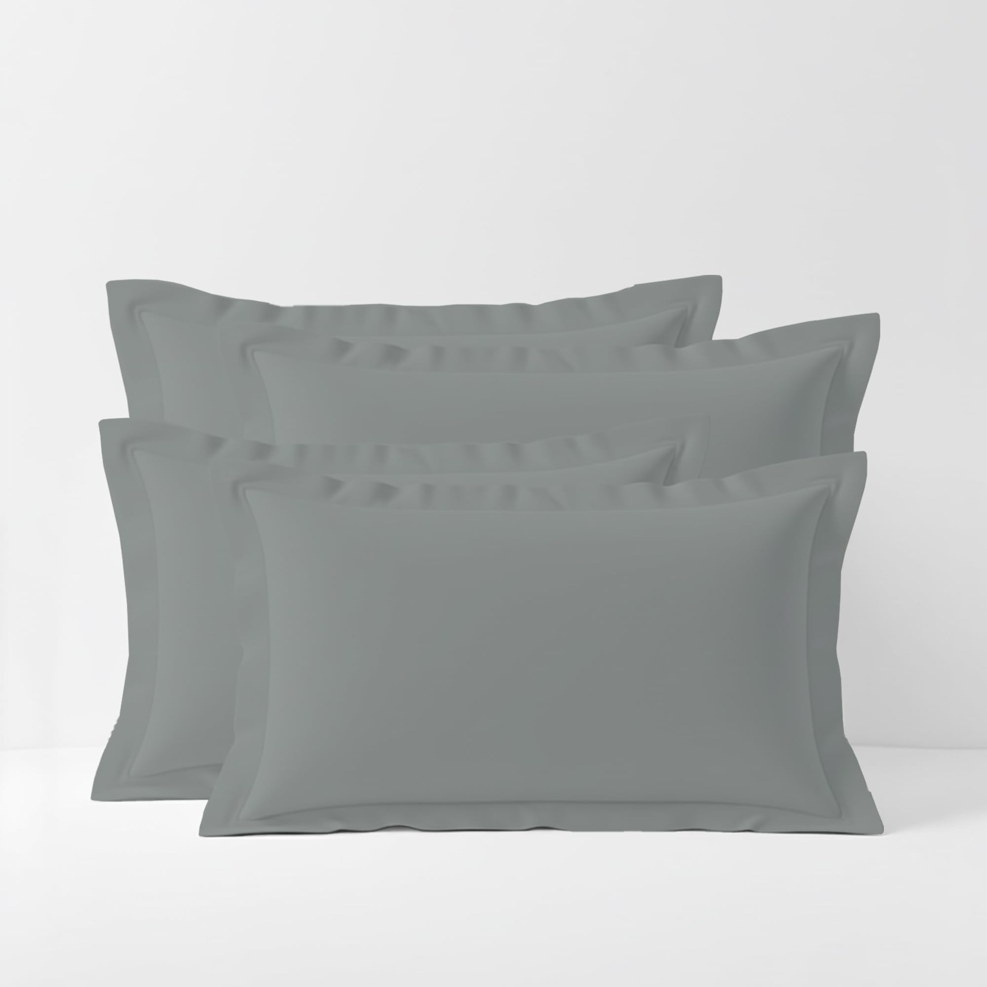 BloomBedding 400 Thread Count 100% Egyptian Cotton Oxford Pillowcases 4 Pack Soft Quality & Breathable Pillowcases For Everyday Use