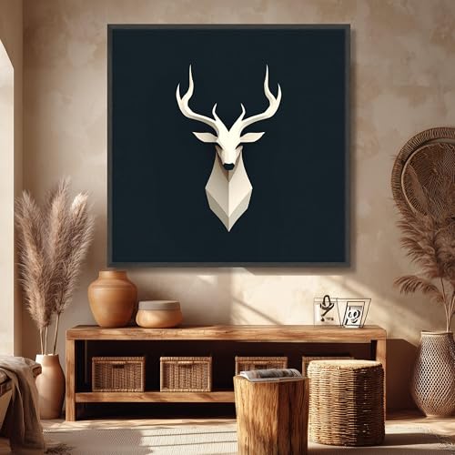 Toile géométrique de cerf abstrait pour créer une ambiance chaleureuse et rustique - 2