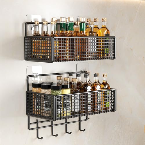 Wall Mounted Storage Rack - Double Layer Wire Basket for Kitchen and Bathroom - Versatile Fruit and Vegetable Organizer