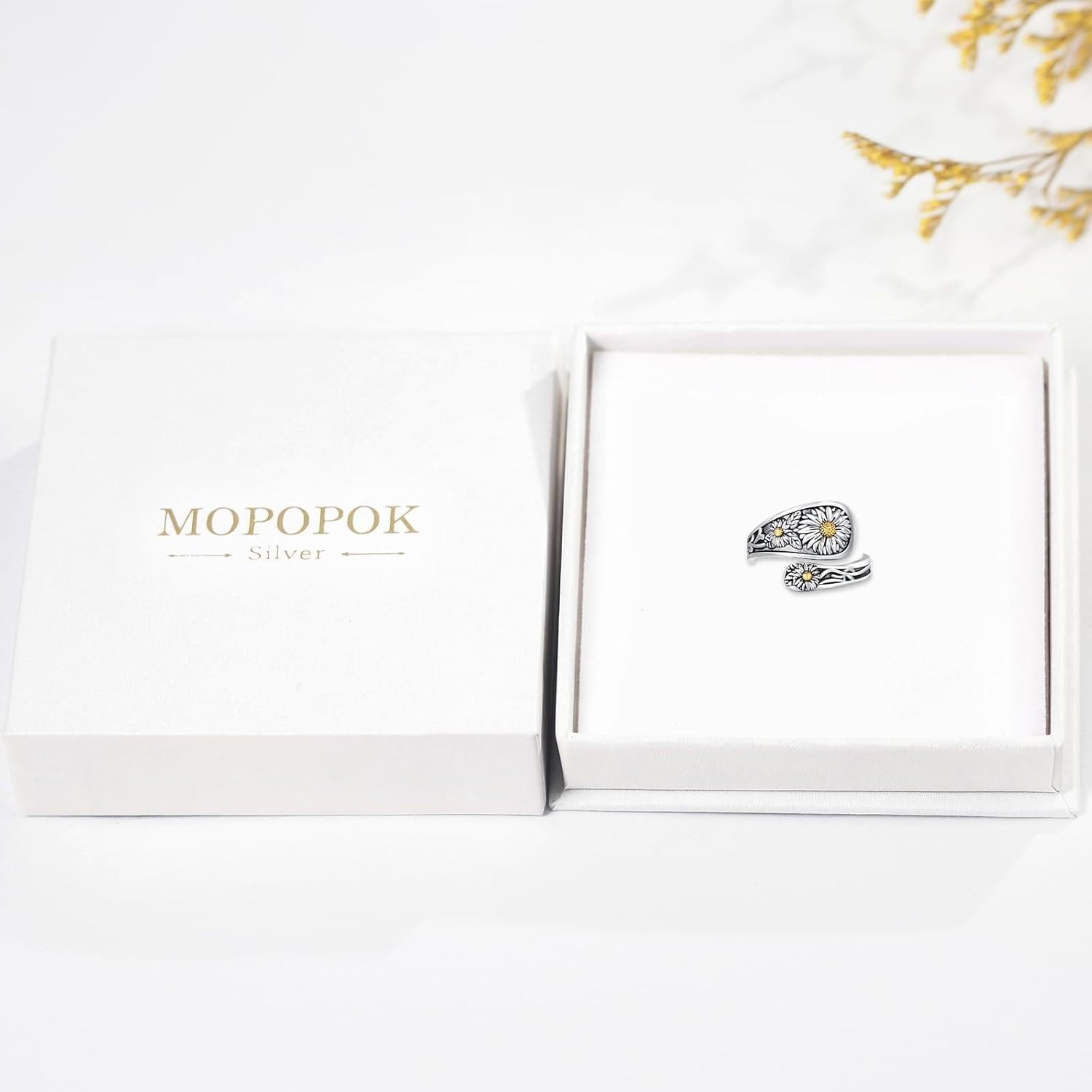 Sunflower Spoon Ring 925 Sterling Silver Adjustable Thumb Ring Boho Vintage Christmas Jewelry Gifts for Women Wife Birthday #5#6#7#8#9#10#11 - Image 7