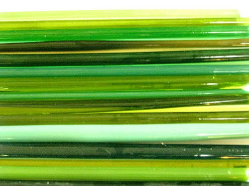 Devardi Glass Handmade COE 104 Mixed Greens 1 Lb, Lampwork, Beadmaking Glass Rods