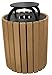 Vestil Trash Receptical Poly Rain Cap Round 49 Gal-Cedar