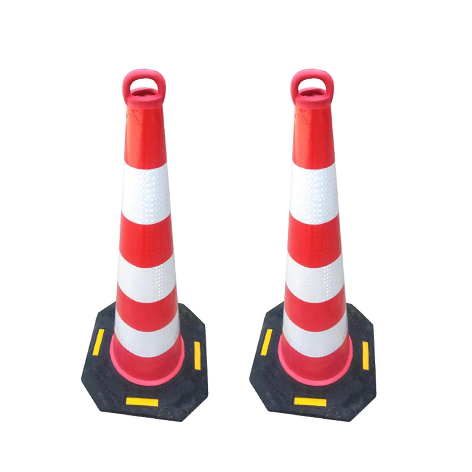 Cônes de signalisation de 35 Pouces avec Colliers réfléchissants et Base lestée Noire, Lot de 2, pour Le stationnement Routier et l'amélioration des écoles