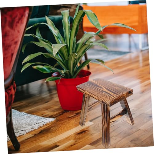 Taburete pequeño de madera maciza para evitar golpes con bordes suaves 5