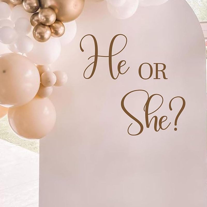 Vinilo decorativo He Or She? para fiestas revelación género miniatura 3