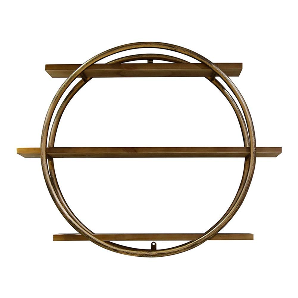 Étagère murale en métal et bois rétro bronze pour décorer votre salon