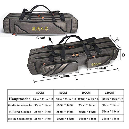 TentHome Angeltaschen Rutentaschen Rutenfutteral Anglertasche Angelkoffer Angelrute Tasche mit 3 Fächern - Verschiedene… – Bild 4