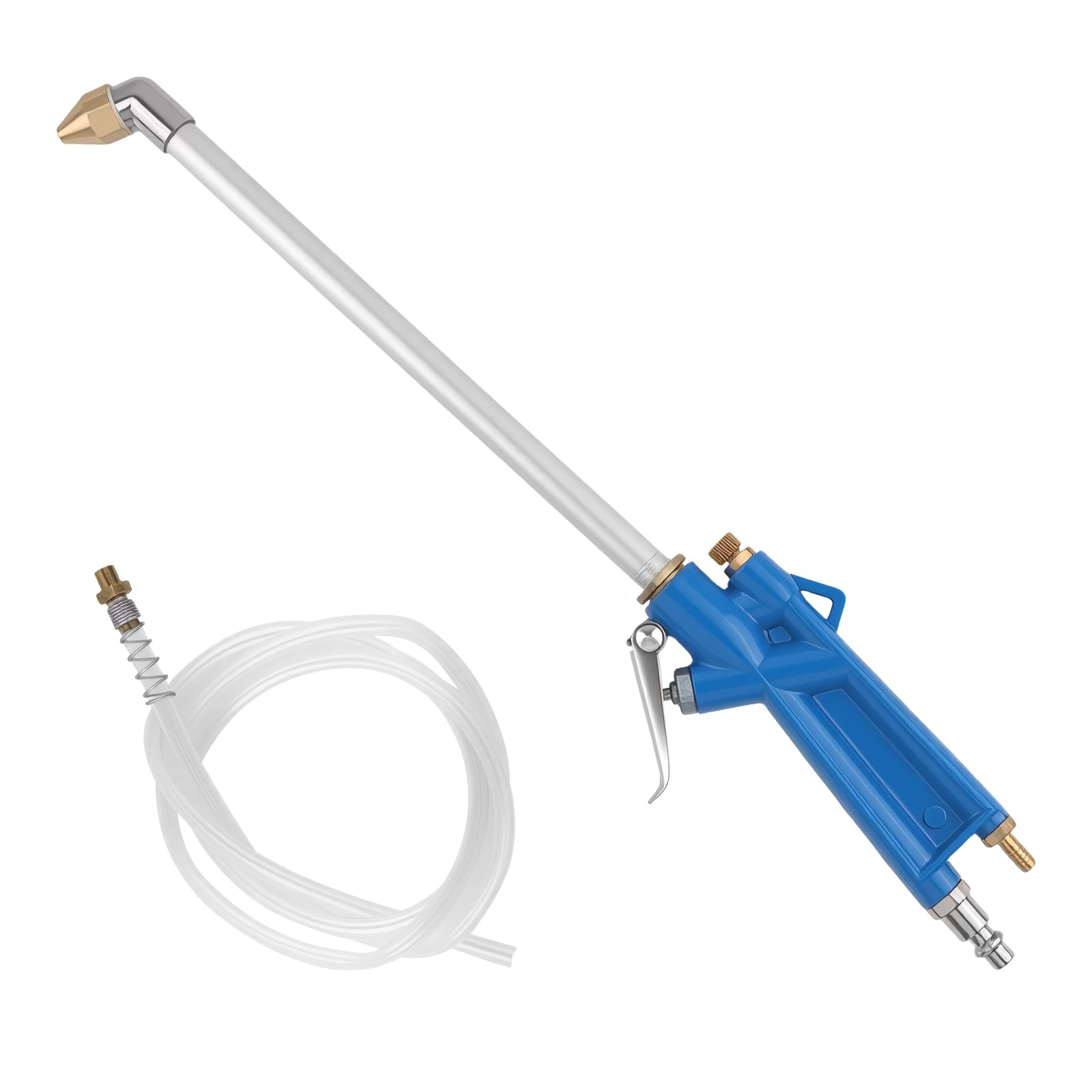 Pistolet de nettoyage pour moteur à air comprimé avec tuyau de 1 m, pistolet pulvérisateur pneumatique coudé pour nettoyage de détail de la poussière du moteur de voiture, pistolets à air long
