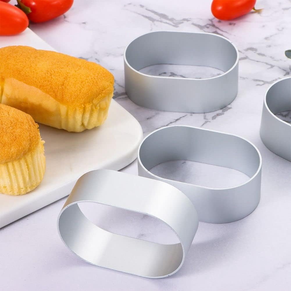 Set 10 Stampi Ovali Antiaderenti in Lega di Alluminio per Torta