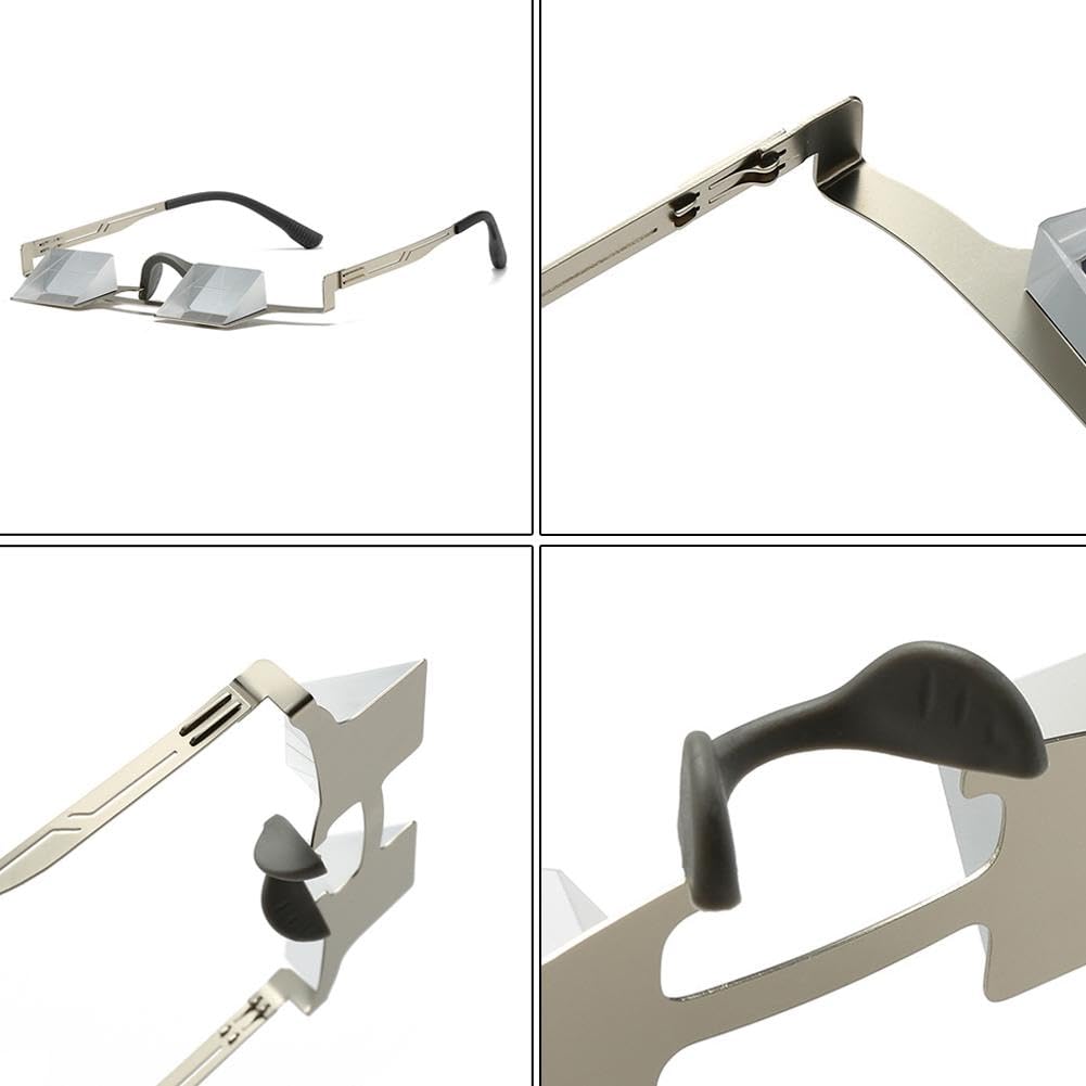 Prism Belay - Occhiali professionali in vetro ottico a 90° per protezione del collo, montatura leggera in titanio, ampio campo visivo per arrampicata su roccia interna/esterna, attrezzatura di