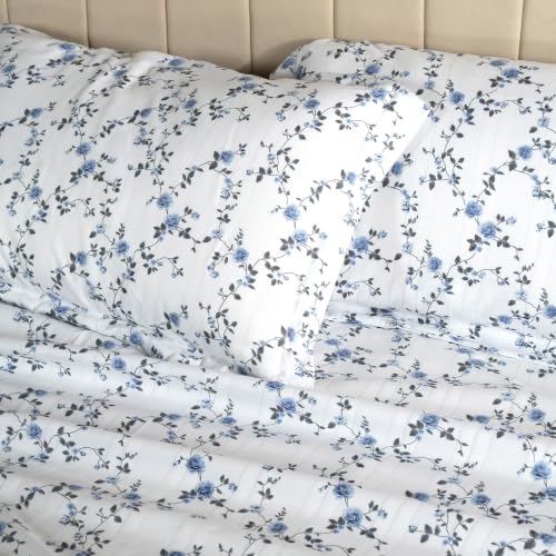 Image of Home Elegance from House of Mytrident | Linen Feel Bed Sheet for Double Bed King Size with Two Pillow Covers | Ultrasoft | Floral 274cm x 250cm | myTrident - Orchard Mustard