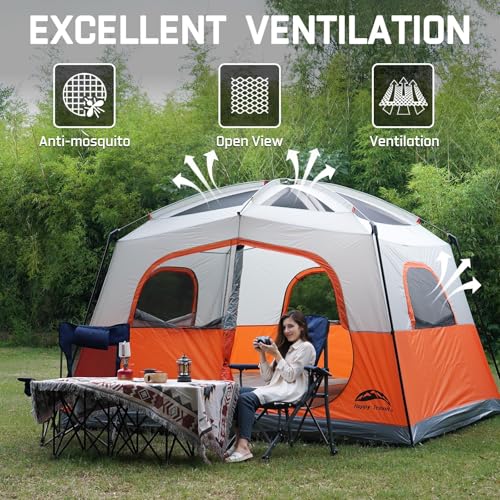 Carpa Happy Travel para 6 personas, impermeable y portátil miniatura 4