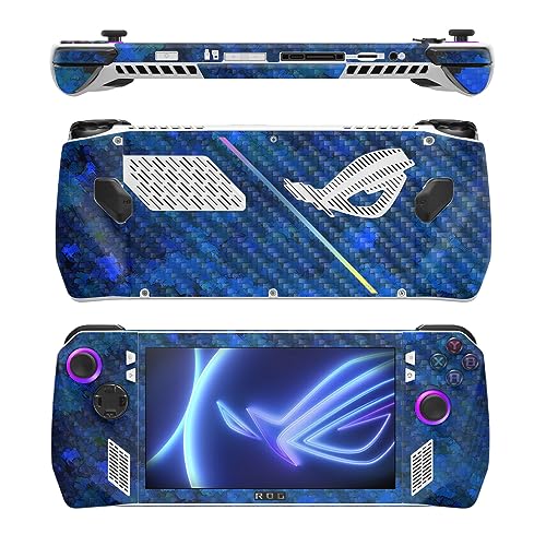 Image of MightySkins Carbon Fiber Skin Compatible with Asus ROG Ally - Blue Ice | Protective, Durable Textured Carbon Fiber Finish | Easy to Apply, Remove, and Change Styles