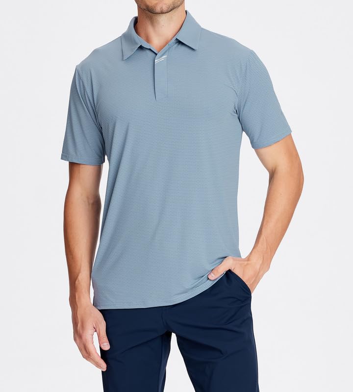 Damipow Premium Golf Shirts for Men Dry Fit Performance Polo Short Sleeve Collared Shirt - Image 4