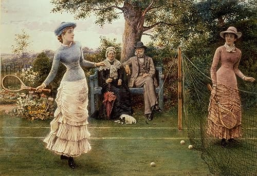 George Goodwin Kilburne peinture de jeu de tennis poster grand format d&eacute;coration murale