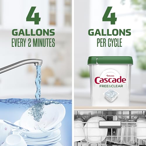 Cascade Free & Clear Dishwasher Pods, Dishwasher Detergent, Dish Detergent Soap, Unscented, 62ct - image 6
