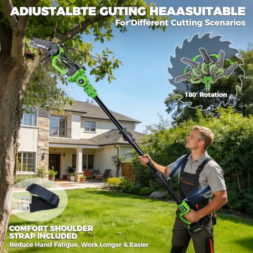 Image of 6Inch Mini Chainsaw with Extension Pole, 2-in-1 Pole Saw for Tree Trimming