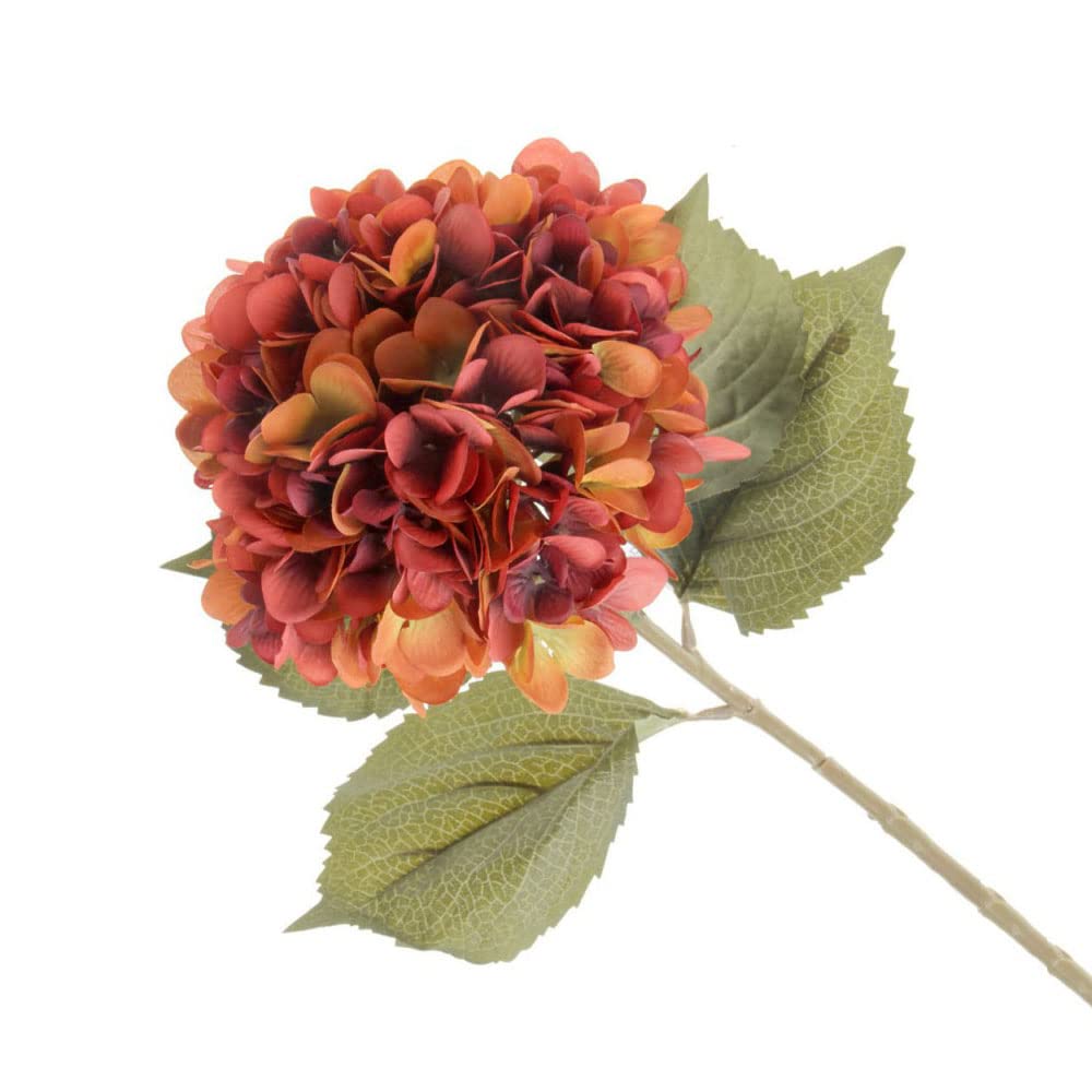 Floristrywarehouse Orange Faux Silk Hydrangea Stem Burnt 82Cm/32 Inches