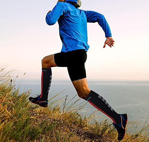 Different Touch Dr. Shams 4 Pairs Pack Men Travelers, Athletic Sports Compression Knee High Socks2