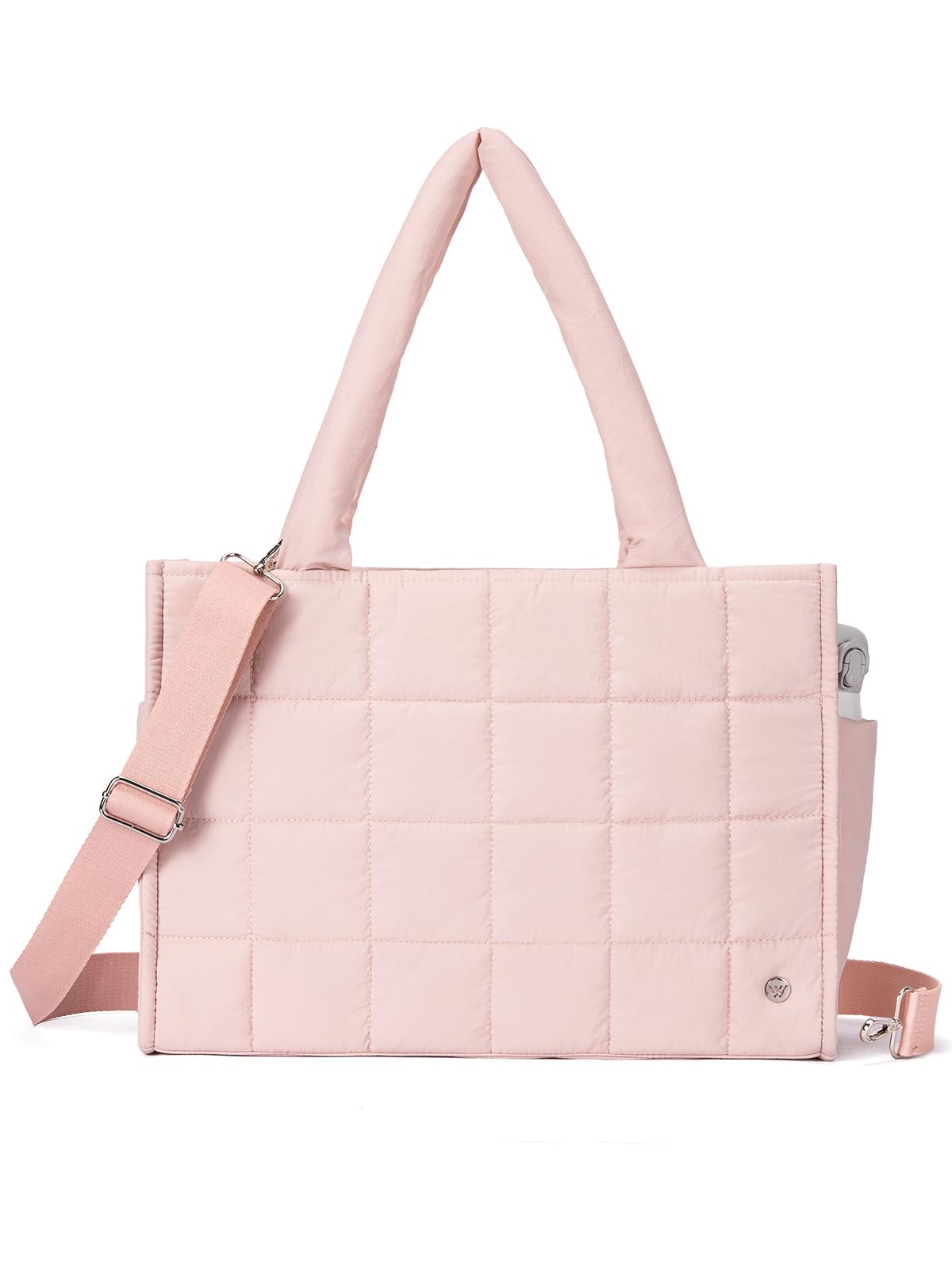 WESTBRONCO Puffer Crossbody Bags for Women Quilted Tote Bag Puffy Weekender Overnight Bag Nylon Shoulder Handbag