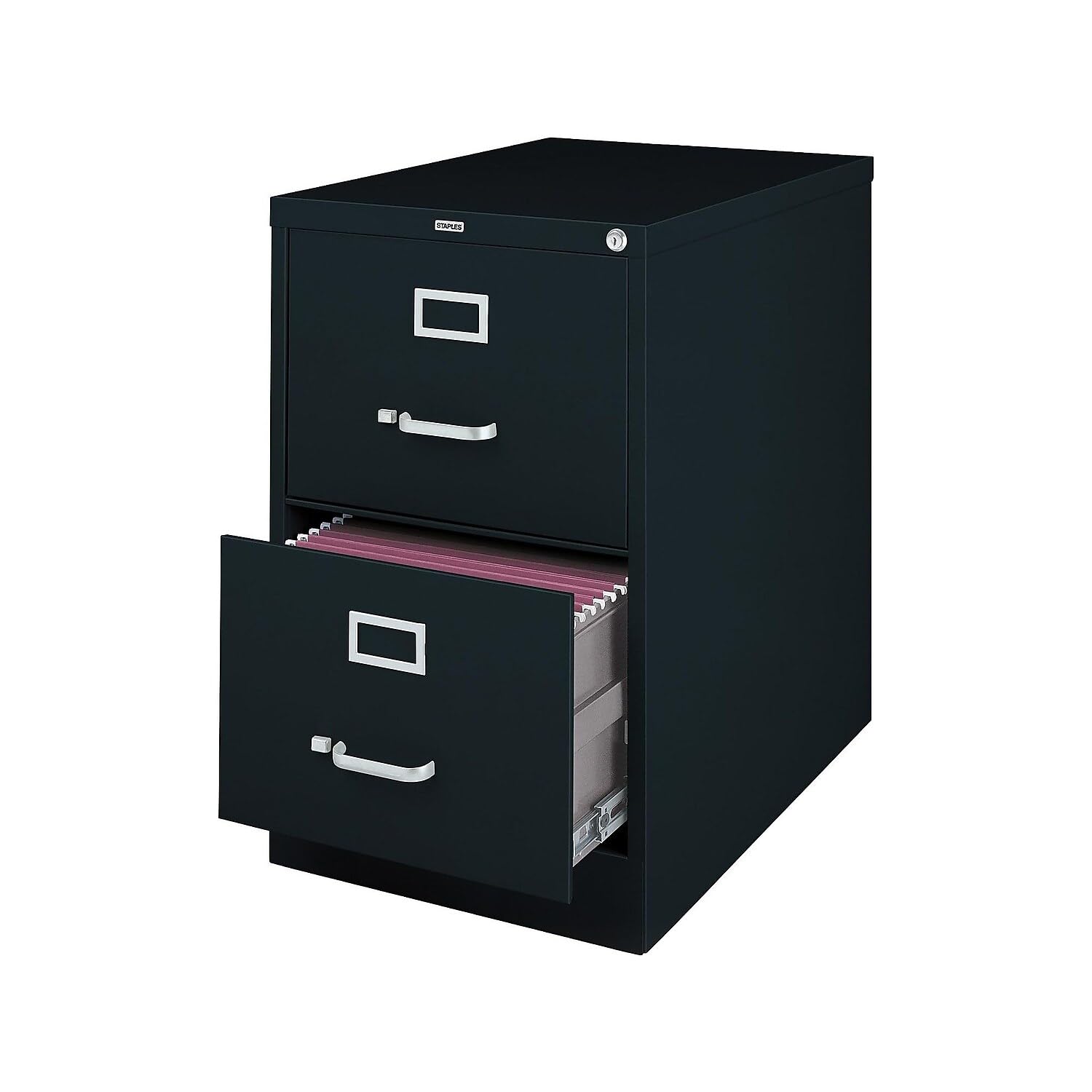 Staples 489538 2-Drawer Legal Size Vertical File Cabinet Black (26.5-Inch)