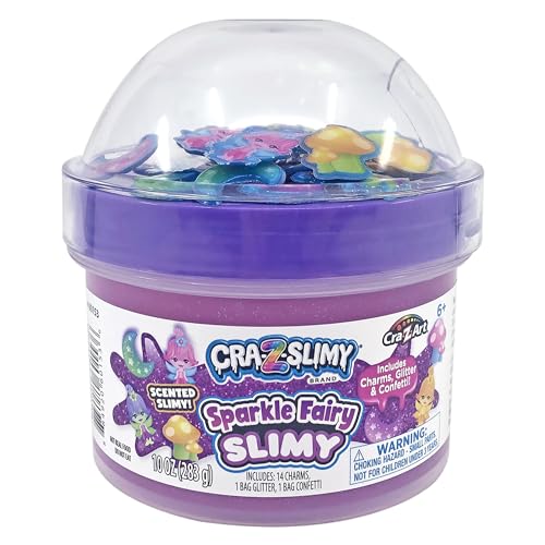 CRA-Z-Slimy Sparkle Fairy Cotton Candy Scented Premade Slime Kit, Ages 6 and Up