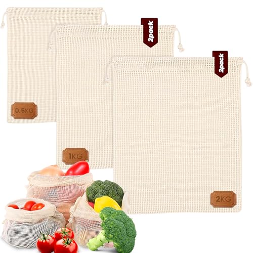 Pack 5 Bolsas Malla Coccion Algodon Organico Olla Presion Cocina Legumbres Verduras Garbanzos Reutilizables 2 de 2kg - 2 de 1kg y 1 de 0.5kg Resistentes Calor Bolsa Cocer Alimentos Red Cocina Natural