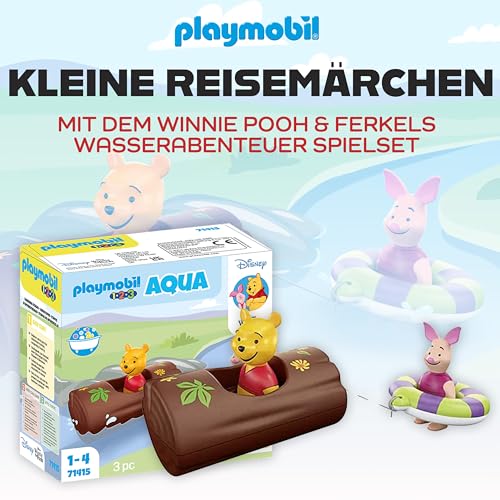 Playmobil 71415 1.2.3 & Disney: Winnies & Ferkels Wasserabenteuer Spielset – für Babys und Kleinkinder, inkl. Boot und Wasserbahn + Playmobil 71321 1.2.3 & Disney: Mickys Drehsonne mit Rasselfunktion