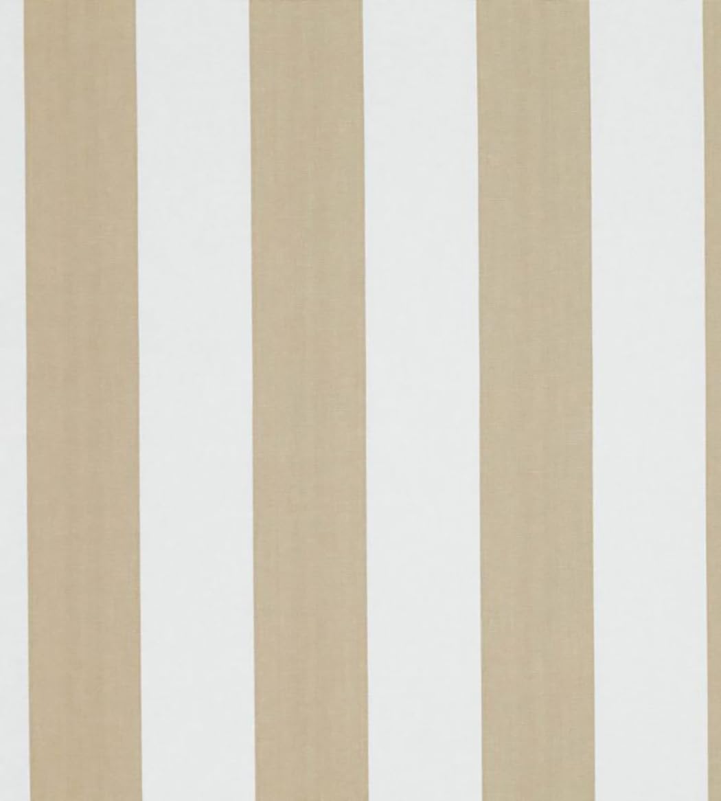 Upholstery Fabric - Putty Natural Beige & White Stripe Roman Blind Curtain Cushion Fabric Material