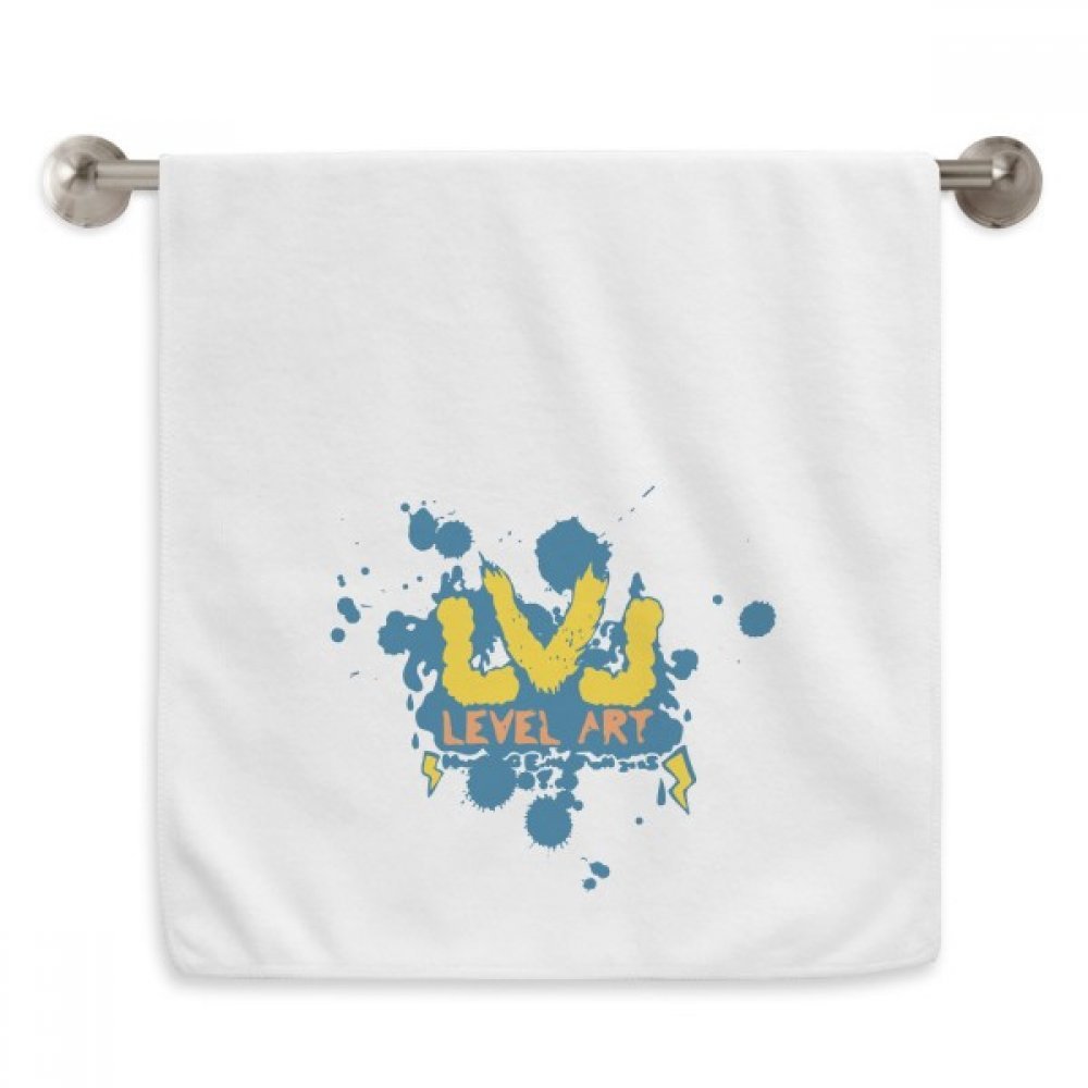Serviette moelleuse blanche style graffiti art avec motif foudre