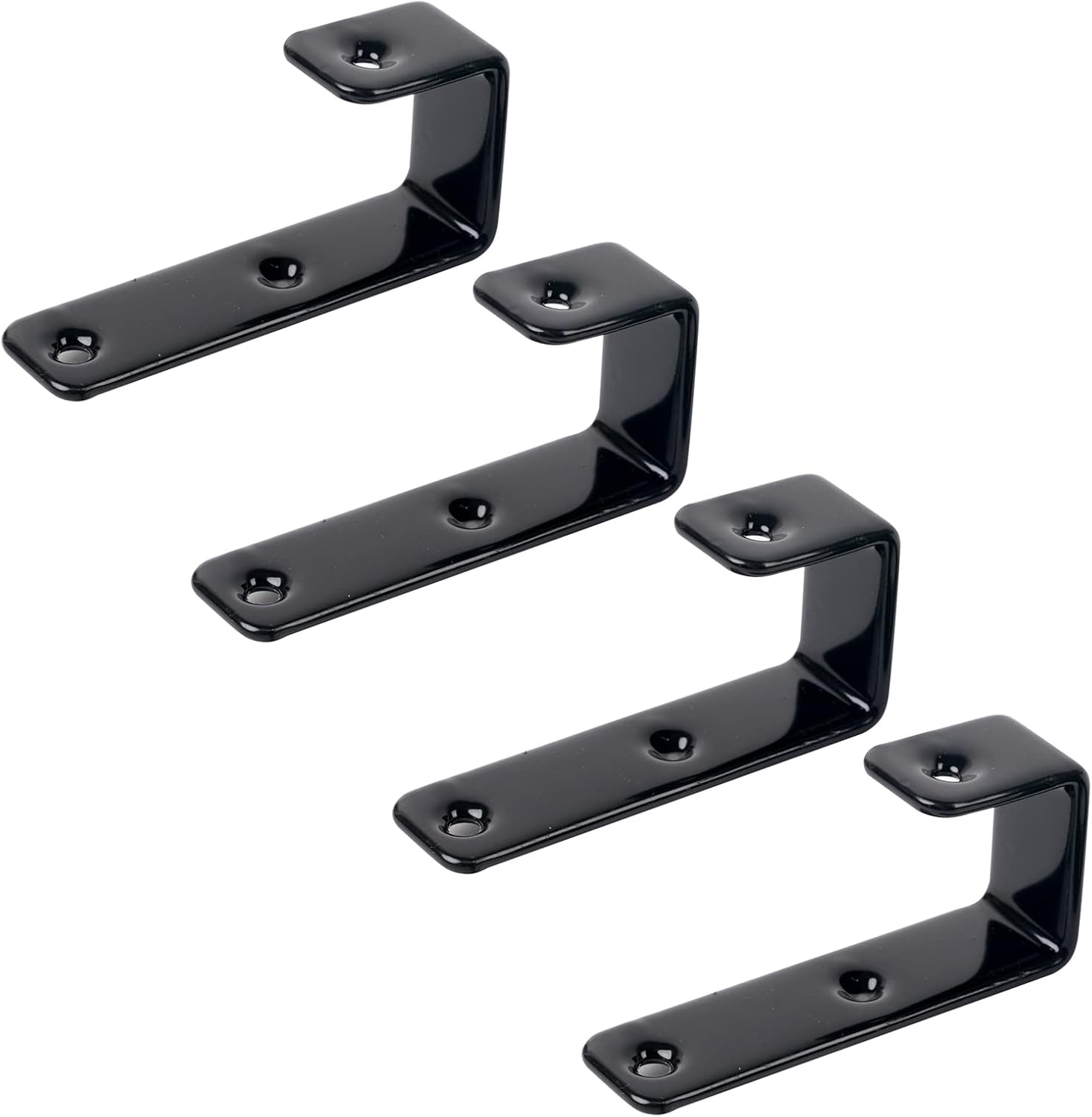 MDPLY 4 Pack Bunk Bed Ladder Hooks, Inside Width 1" Black PVC Coated Metal Bunk Bed
