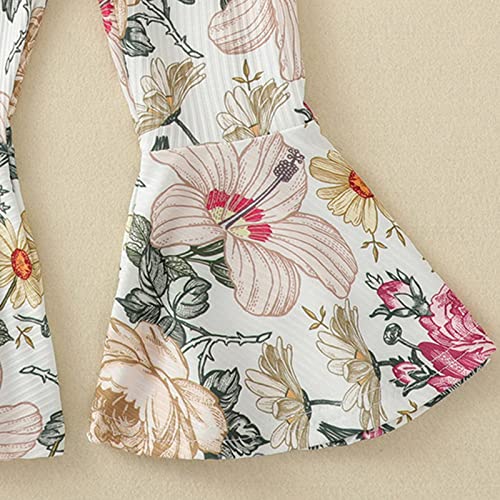 Toddler Kids Girls Winter Fashion Ribbed Flower Suspender Pants Trousers Jumpsuits Clothes Girls (Army Green, 1-2 Years)4