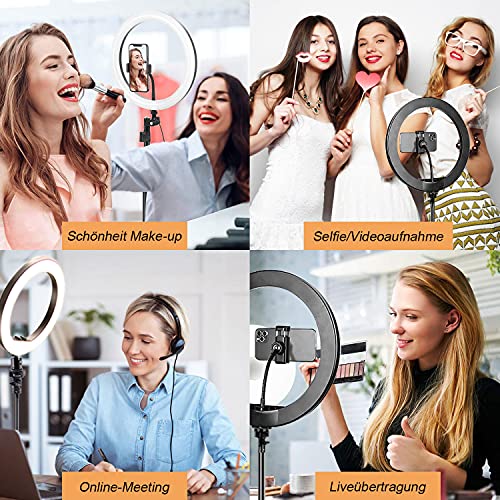 Ringlicht LED Ringlicht mit Stativ,10 Zoll Ringleuchte Ringlicht mit Stativ Handy 160cm,Selfie Ringleuchte Ringlicht für… – Bild 7