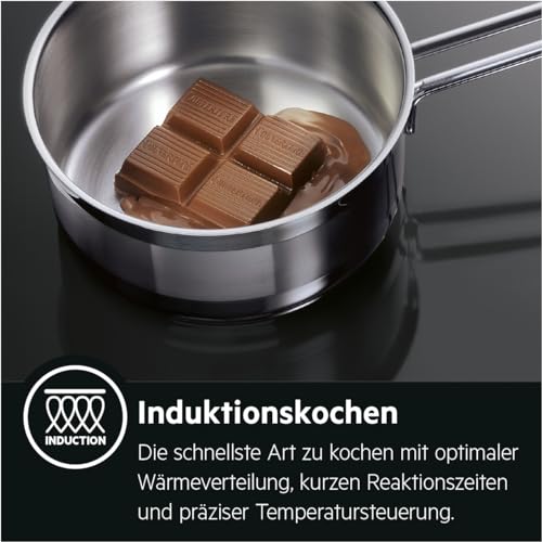 Foto von AEG IKB64431XB Autarkes Kochfeld / Induktion / Hob²Hood / Slider-Bedienung / 60 cm / Edelstahlrahmen / 4 Kochzonen / Powerfunktion / Kindersicherung