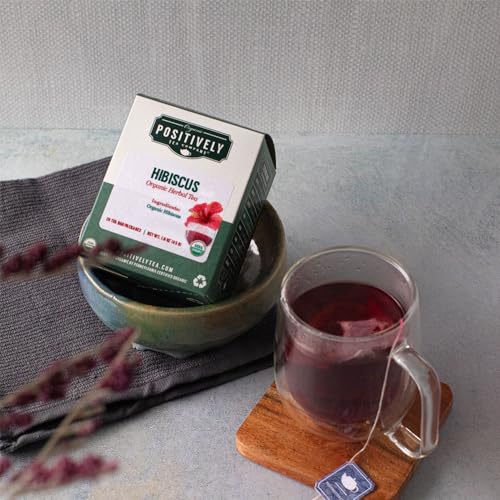 Image of Organic Positively Tea Company, Hibiscus Herbal Tea Bags, 20 Count, 0.8 ounces