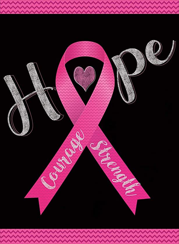 5D Diamond Painting Full Drill by Number Kits,Hope, Courage, Strength Awareness House Breast Cancer Pink Ribbon Stitch Decorations 30x40cm/11.8x15.8inchcm