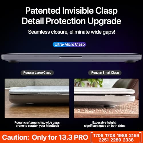 Soonjet Compatible with MacBook Pro 13 inch Case [Sturdy & Durable] [Ultra Thin Armor] 2022-2016 M2 M1 A2338 A2289 A2251 A2159 A1989 A1706 A1708 Protective Hard Shell Cover for Laptop - Matte Clear - Image 5