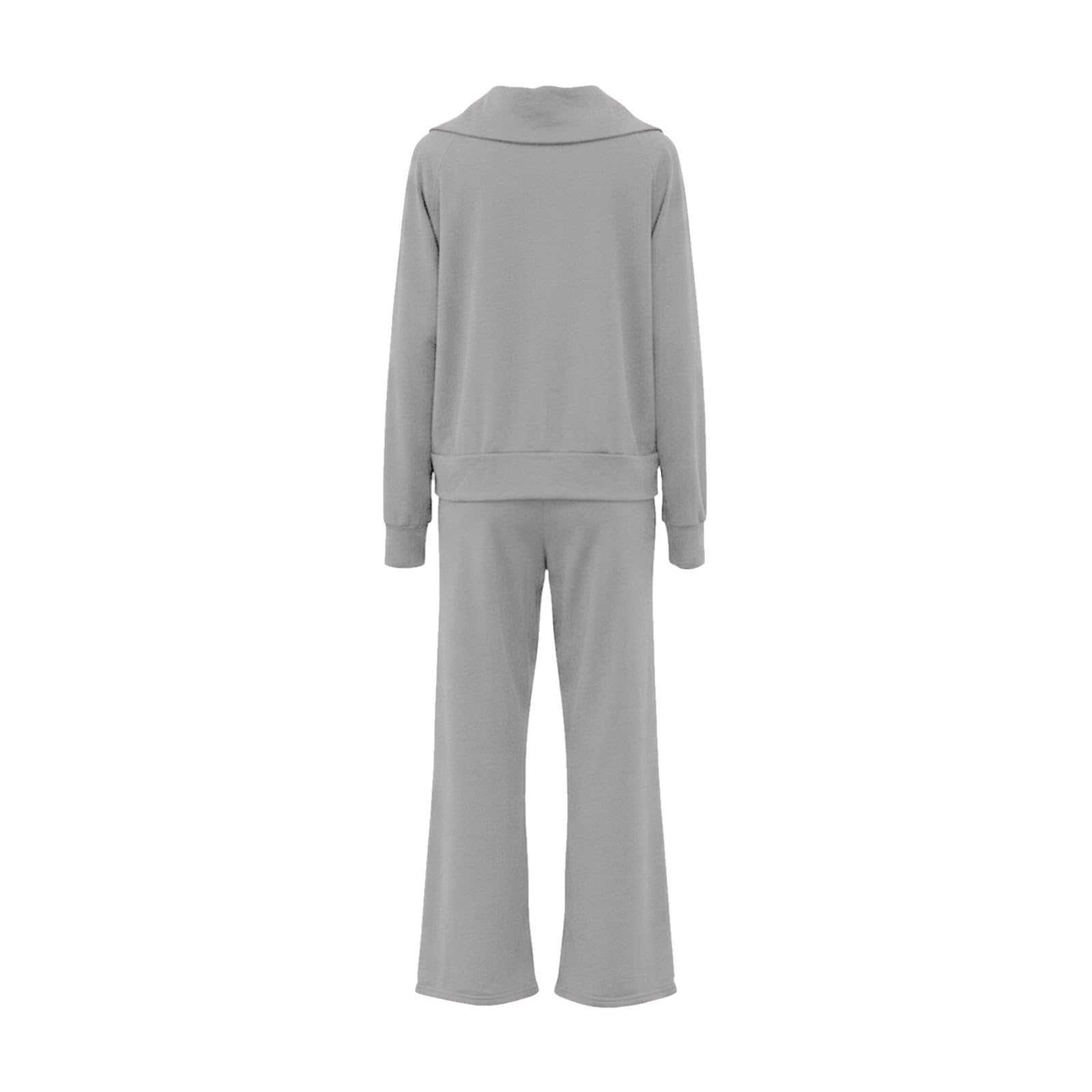 Donna Tute Cotone Felpa Oversize Con Zip a Quarto Manica Lunga Pantaloni | Completi Da Ginnastica Morbido Loungewear Tracksuit In Pile Oversize Curvy Set Felpata Da Casa Fitness Comodo Tinta Unita