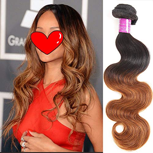 Feelgrace 1B/30 Body Wave Human Hair Bundles One Piece 16 Inch Hair Bundle (Lowest Price Only 2 Packs)