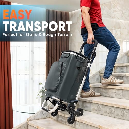 wuuhoo® Pro Einkaufstrolley Buddy - Klappbar und leicht - Thermo-Isolierung - wasserabweisend - 3-Räder-System - Aluminium anthrazit – Bild 8