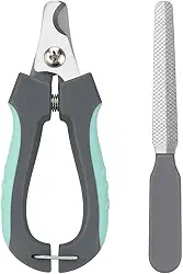 Cortador de Unha para Pet com Lixa Kit de Cortador e Lixa 12 cm Cachorro e Gato Cinza e Azul Higiene Pet