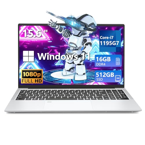 Ordenador Portátil i7-1195g7 CPU, 15.6" PC Portátil 16GB RAM 512G...