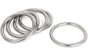 MroMax 5Pcs Multi-Purpose Metal O Ring Buckle Welded 68mm x 60mm x 4mm for Hardware Bags Ring Hand DIY Accessories