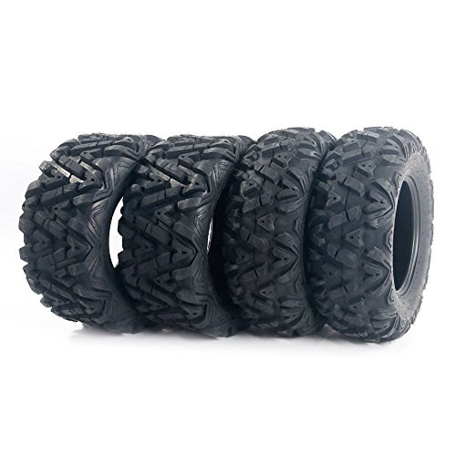 Roadstar Set of 4 26' ATV/UTV Tires 26x9-12 Front & 26x11-12 Rear Tubeless 6PR Deep Mud Powerful Durable